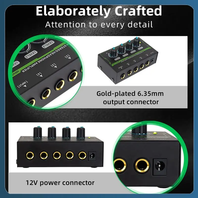 

Y22A-усилитель для наушников, 4-канальный стерео аудиоусилитель, мини-разветвитель для наушников для студии живого и записи