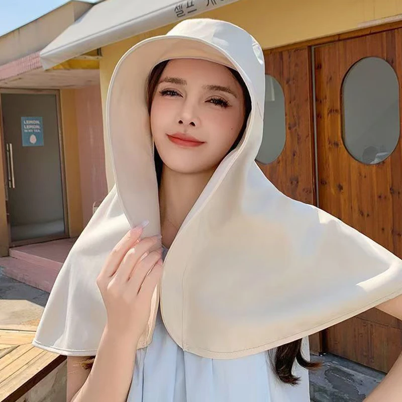 Fashion Women's Summer Shawl Fisherman's Cap Wearable Blanket Outdoor UV Protection Neck Protection Fishing Hiking Sun Hat