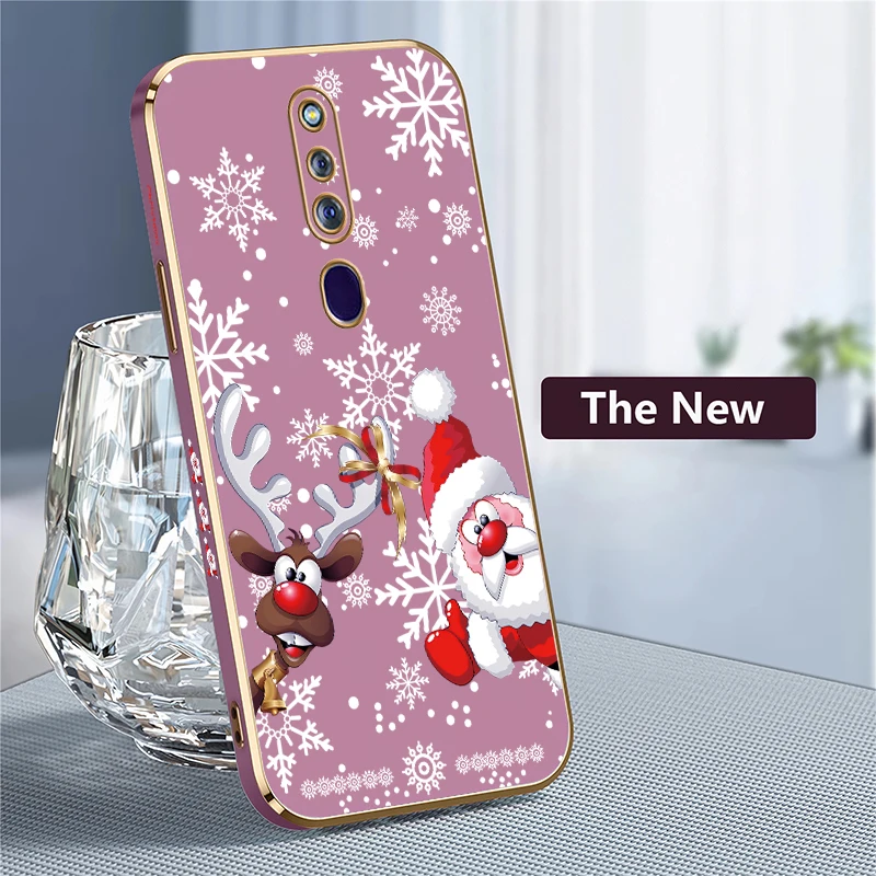 عيد الميلاد ثلج جراب هاتف ل ممن لهم F29 برو F21 برو 5G F9 F11 F19 F17 F15 F23 F5 الشباب F1S تصفيح سيليكون غطاء ناعم