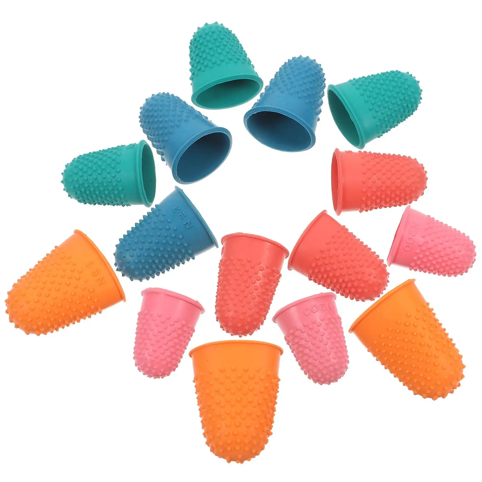 

15 Pcs Rubber Fingertip Protectors Soft Covers for Money Counting Writing Sorting Hot Glue Page Turning Sports Gaming Finger