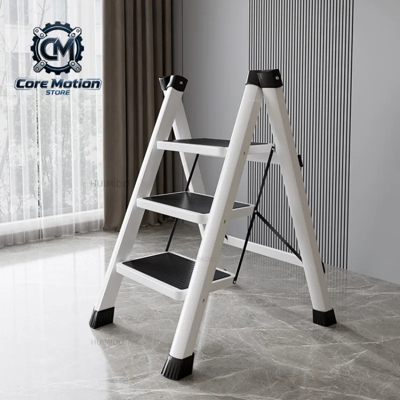 3 Step Folding MultiFunctional Ladder Household Folding and Retractable Zigzag Ladder Indoor Climbing Ladder Thickened Staircase