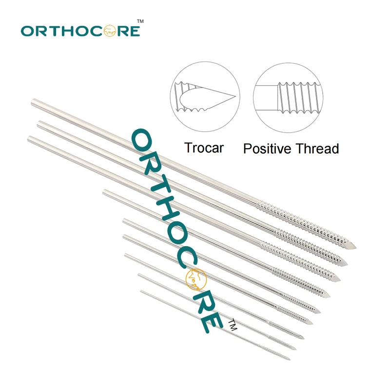 End Thread Pin End Positive Thread Pin Veterinary Implants External Fixation Kirschner Wire