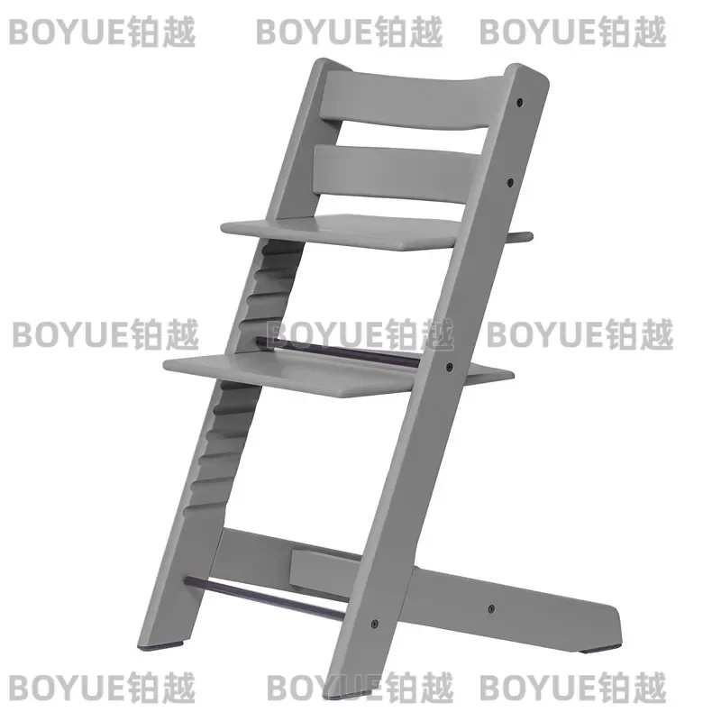 Adjustable Solid Wood High Chair for Baby and Toddler Ergonomic Dining Seat with Safety Harness Convertible Learning Desk for