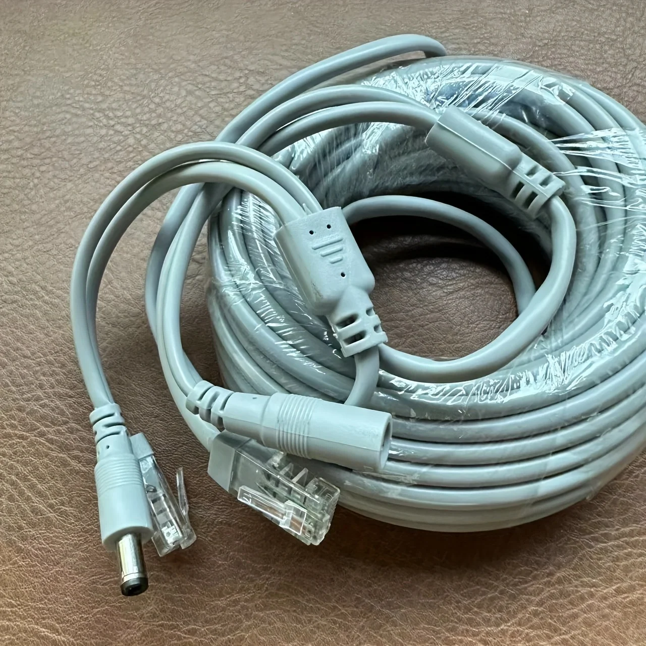 2 IN 1 RJ45+DC Network Cable 5M/10M/15M/20M/30M IP Camera Extension Cable Power Supply RJ45 Connectors For IP Security Camera