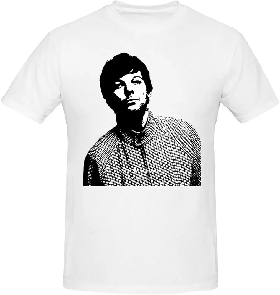 Mitman Louis Music Tomlinson t-Shirts Men's Summer Cotton Casual Crew Neck Short Sleeve Shirt Unisex tees Black