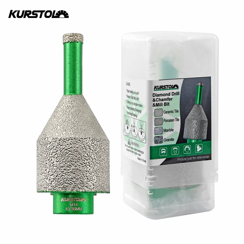 

KURSTOL Diamond Tile Drilling Milling Chamber Bits 1pc Porcelain Ceramic Marble Grinding 5/8-11 M14 Multifunctional All in 1 Bit