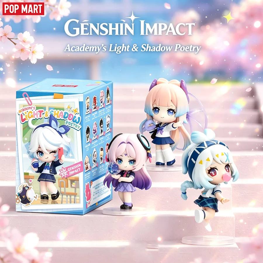 New POP MART Genshin Impact Academy Light & Shadow Poetry Series Mystery Box Blind Box Figurines Ornament Collection Gifts Toys