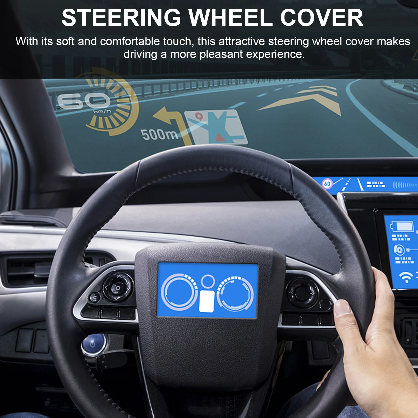 

1pc Lovely Wheel Cover Steering Wheel Cover Universal Car Accessory Warm Soft Anti-Slip Steering Protector For Cars