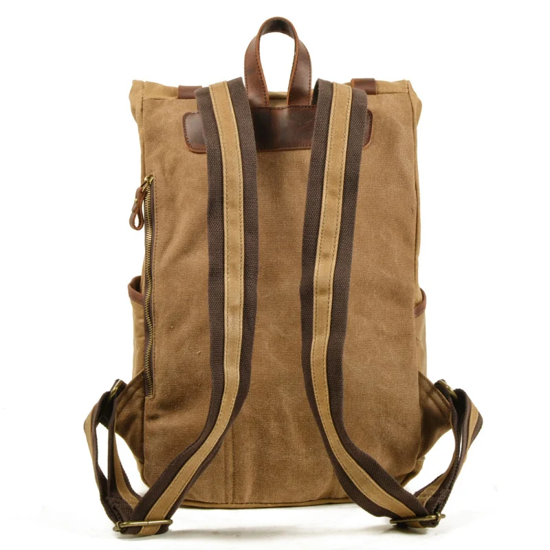 Vintage Canvas Backpack for Men, Outdoor Hiking Bag, Biker Backpack, Waterproof and Breathable Military Travel Bag