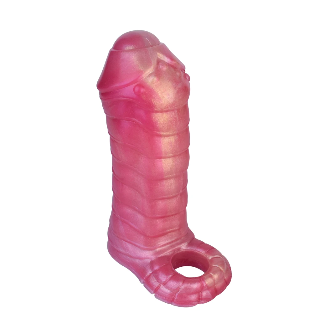 GBAR Silicone Penis Sleeve Closed Design Cock Cover With Anti-drop Ring Dildo Sheath Sex Toys For Adult Men Dick Enlargement