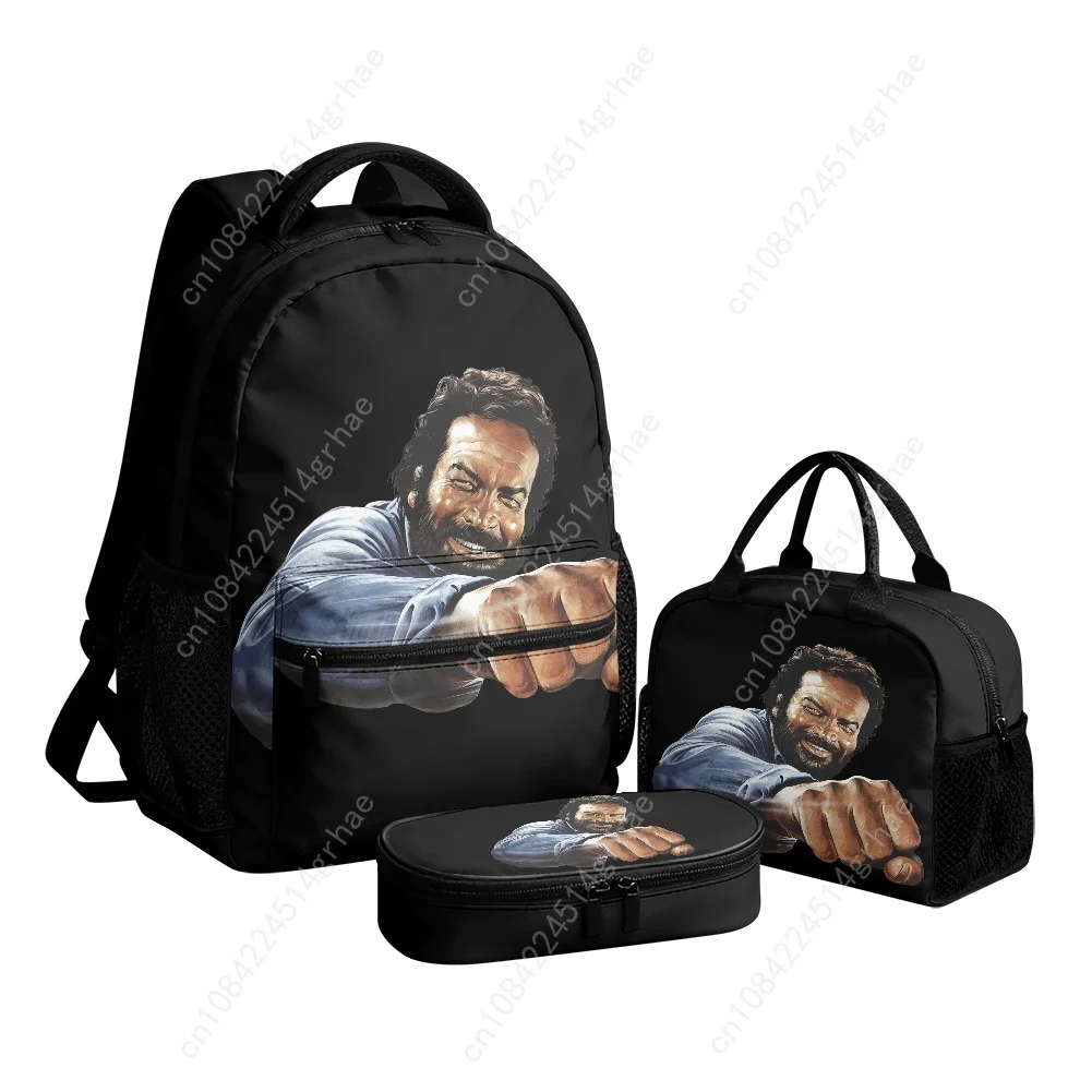 Terence Hill Custom Leisure All-Over Print 3-Piece Backpack Set (Includes Backpack, Lunch Bag, and Pencil Case) Bud Spencer