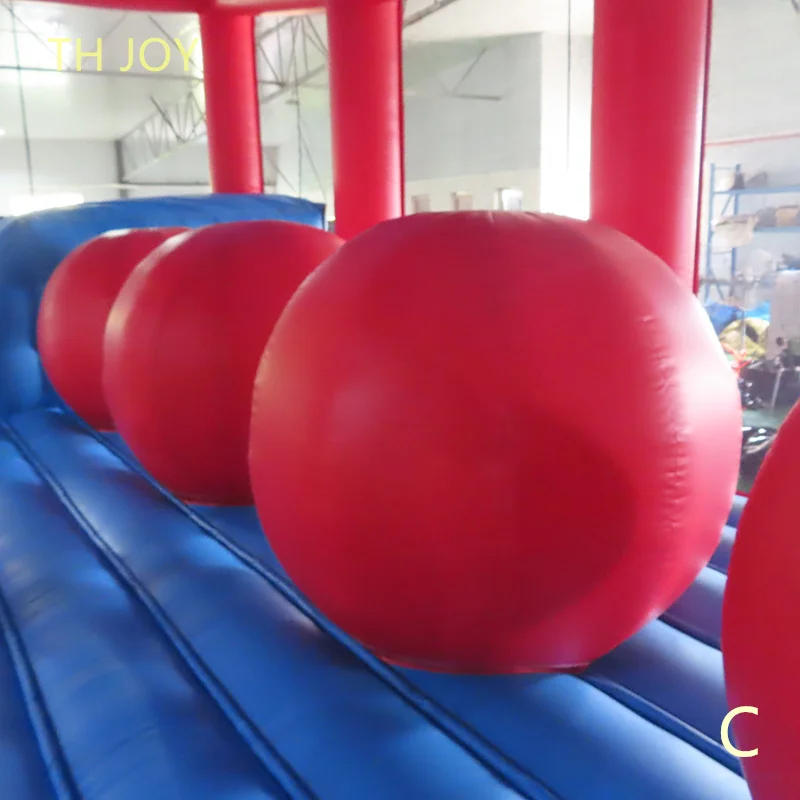 by ship to door, Inflatable Wipeout Bouncer Games, 10x4m commercial Wipe Out Obstacle Course Ball Run Challenge game for sale