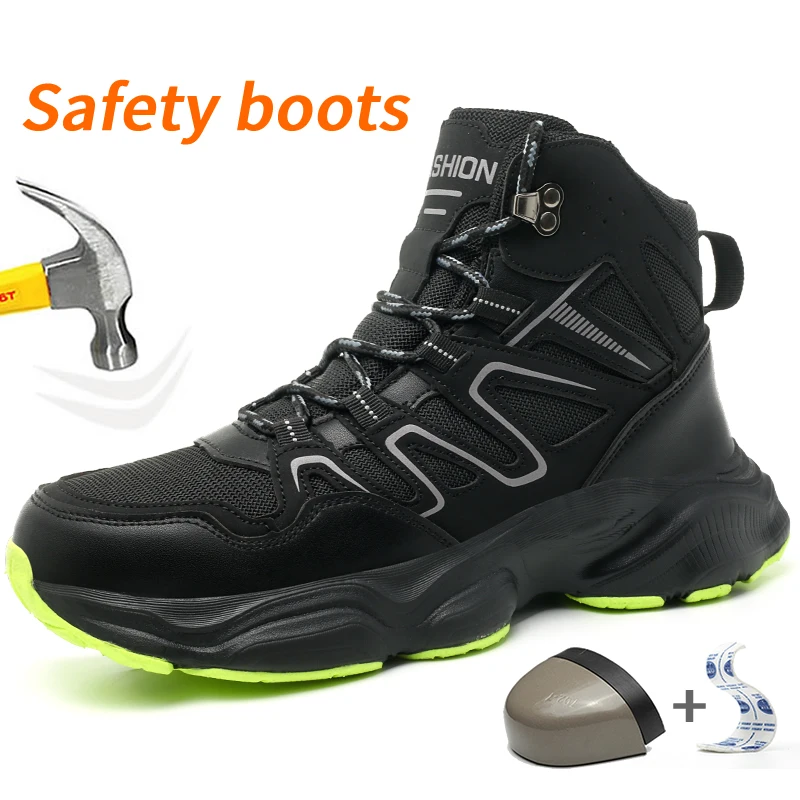 High-top Indestructible Men Safety Boots Anti-smash Anti-stab Construction Work Steel Toe Shoes Male Work Boots Safety Shoes