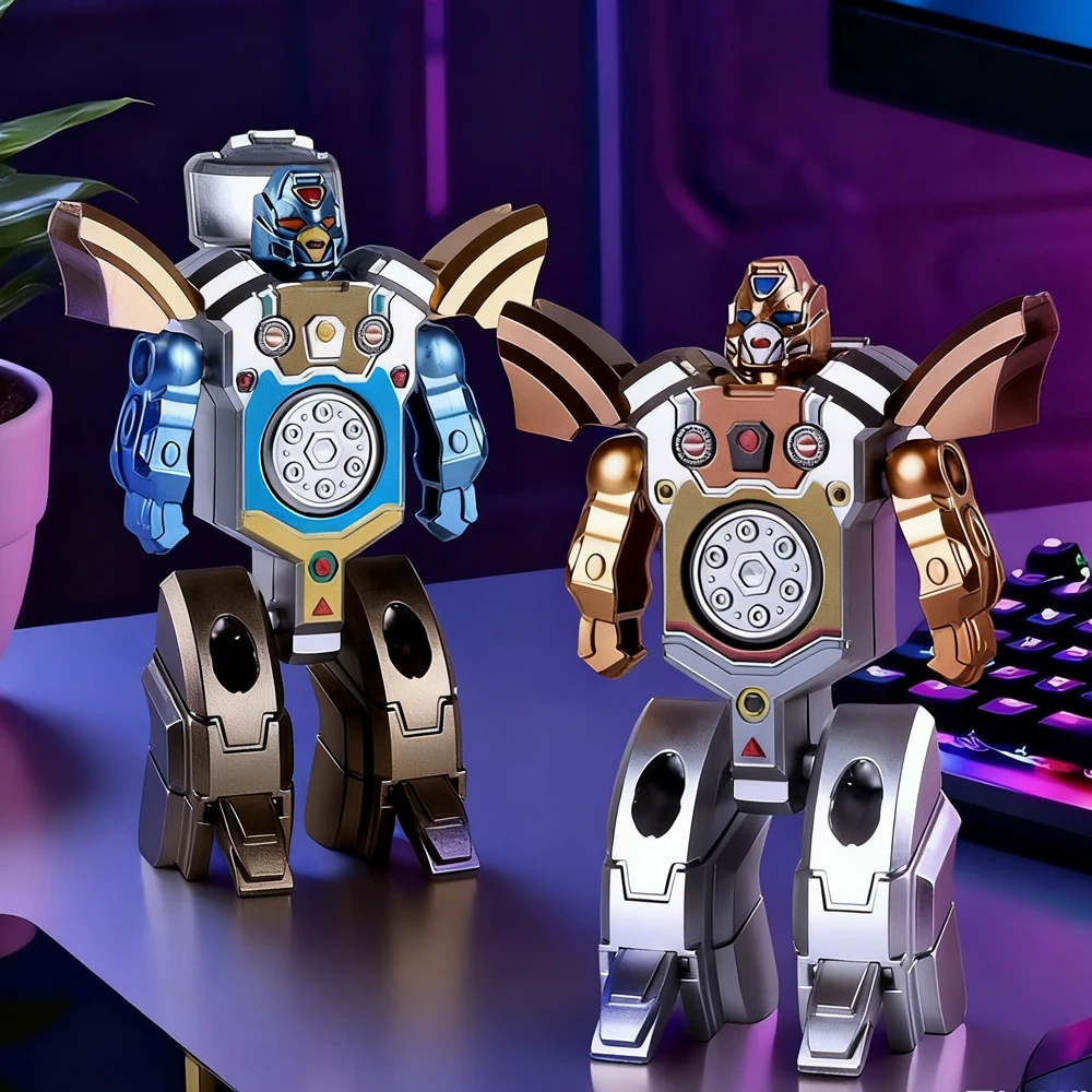 2-in-1 Deformazione Robot Punta delle dita Giroscopio Giocattolo di decompressione Antistress Fidget Spinner Piccoli ornamenti Giocattoli antistress per bambini