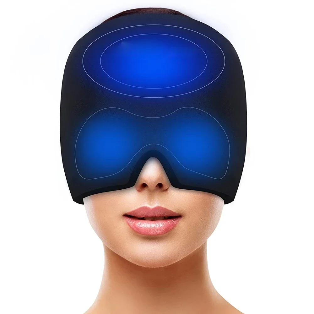 

Hot Cold Therapy Headache Migraine Relief Cap Wearable Therapy Wrap Stress Pressure Pain ReliefIce Hat Eye Mask Head Massager