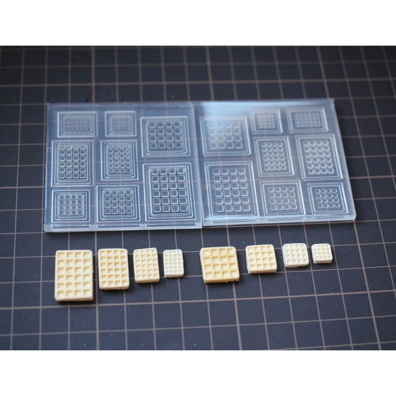 Mini Double Sided Waffle Shape Silicone Mold Cheese Chocolate Fondant Cookie Molds Pudding Cake Dessert Baking Supplies