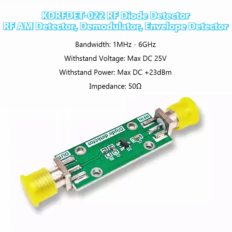 KDTRFDET-022 RF AM Detector, Demodulator, Envelope Detector, Amplitude, Amplitude Modulation Detector, Diode Detector
