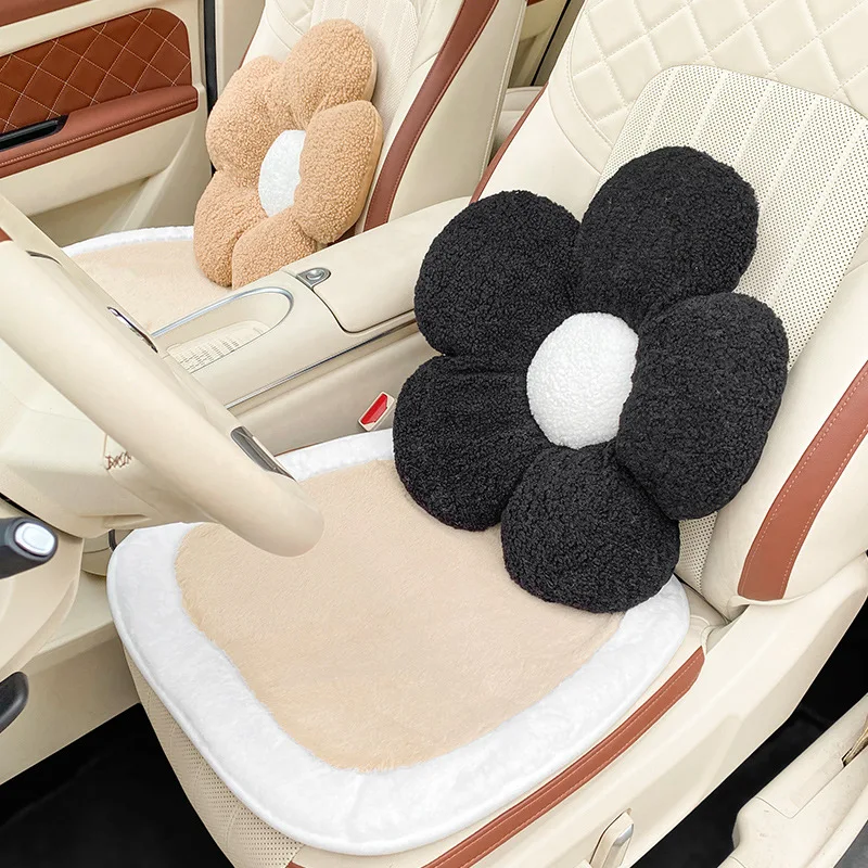 Car Lumbar Support Driving Waist Protector Car Lumbar Pillow Girls Car Seat Backrest Cute Flowers Universal for All Seasons