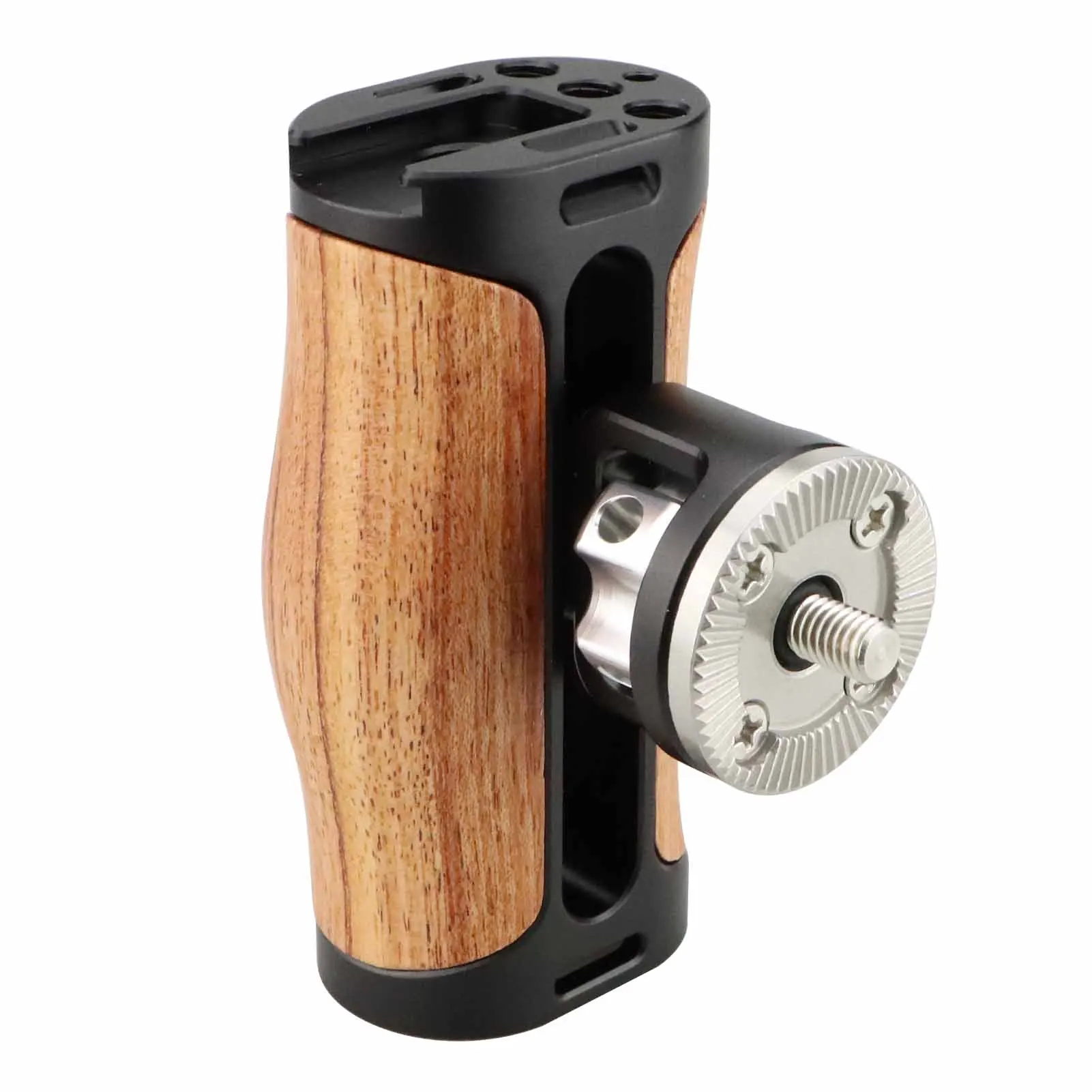 MAGICRIG houten zijhandgreep met rozet voor ARRI standaard M6 draadmontage, koude schoen, voor DSLR camerakooi / rozet verlengarm