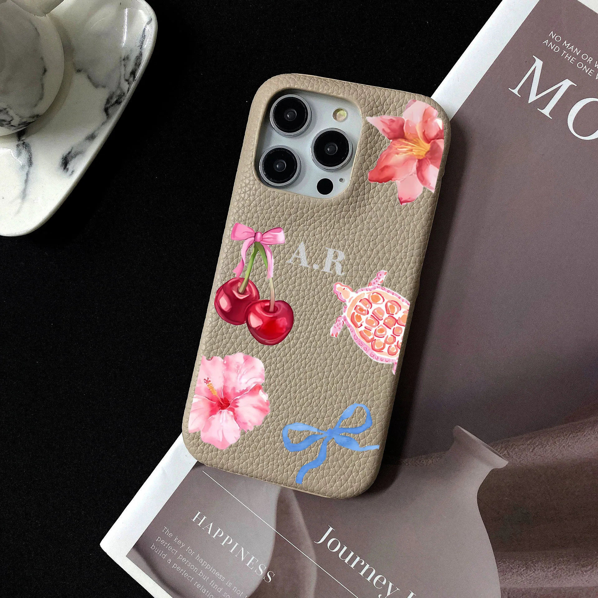 

Personalised Customized Name Leather Case For iPhone 16promax 16plus 16 15 14 13 12 11 Pro Max Initials Letters Engraved Cover