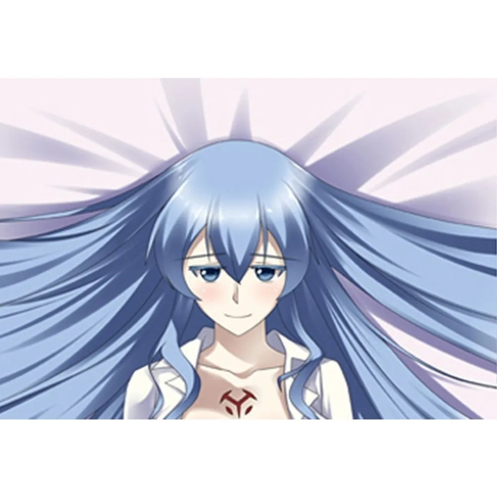 Charming Super Long Bright Blue Hair Cool Anime Lady Esdeath Dual Sided Dakimakura Pillowcase
