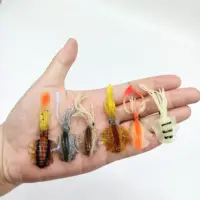 DUODUOYU 1PCS Mini Soft Squid Fishing Lure 6cm 2g Luminous UV Squid Jigs For Freshwater Fishing Lure Wobbler Bait Fishing Tackle 2