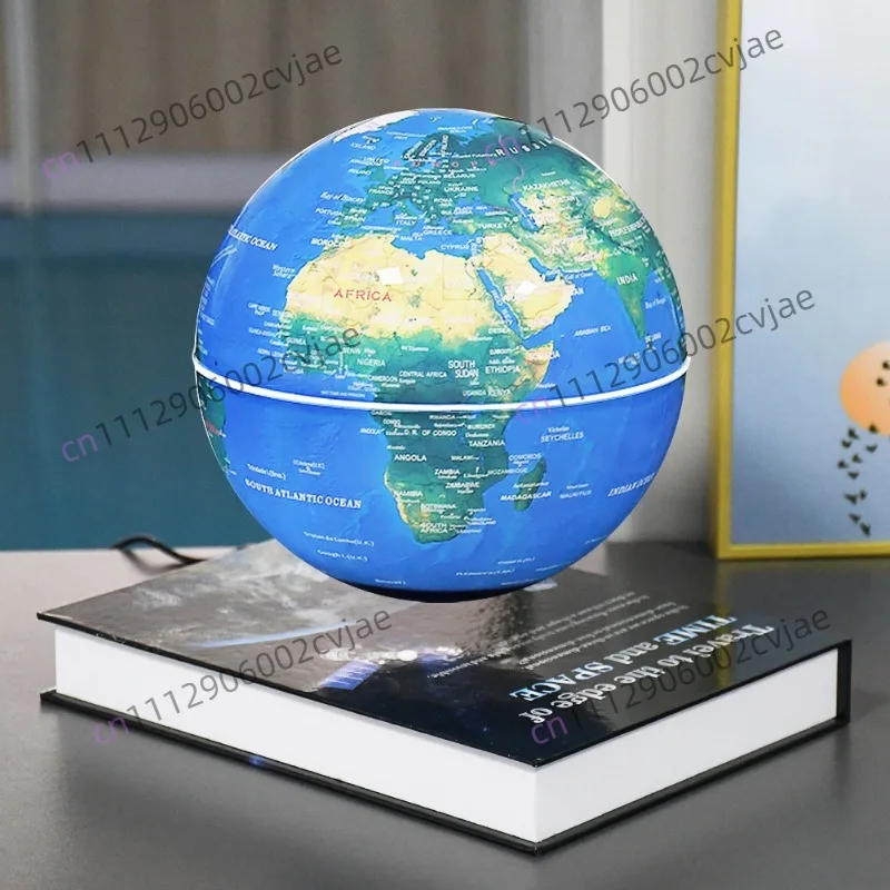 8-Inch book magnetic levitation globe creative luminous rotating office study magnetic levitation ornament