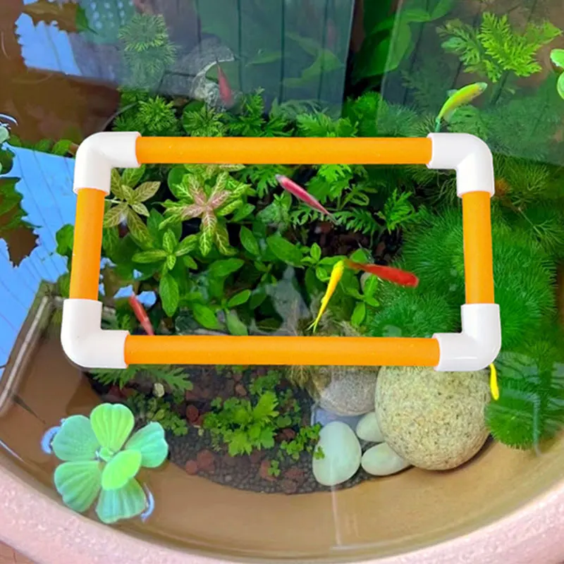 Floating Fish Food Feeder Ring Multifunctional Square Aquarium Floating Food Tray Feeder Easy Food Dispenser for Aquatic Pets