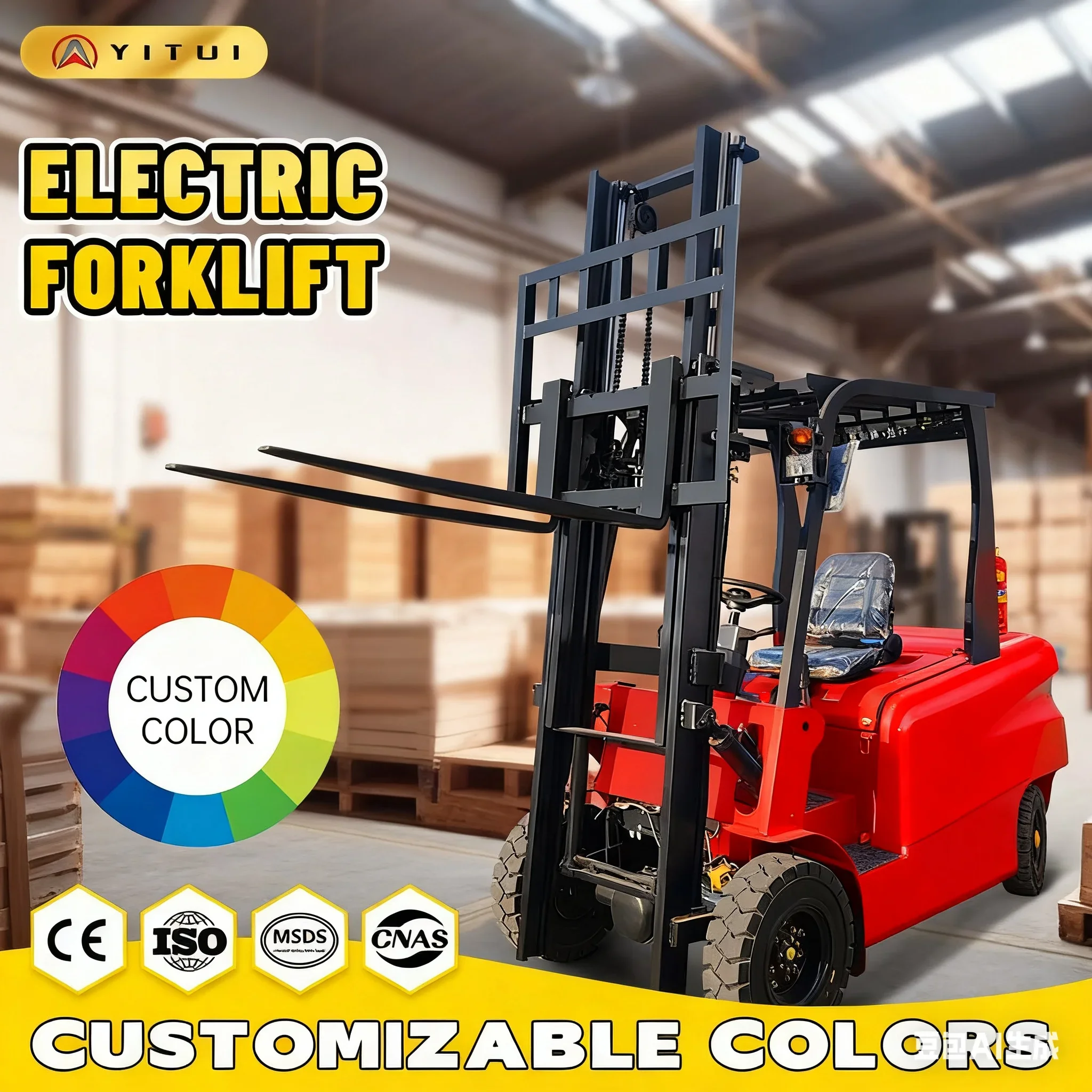 المصنع مباشرة 2 طن رافعة شوكية كهربائية مدمجة Ce المعتمدة للتعامل مع مواد الأعمال الصغيرة رافع خفيف الوزن سهل التشغيل