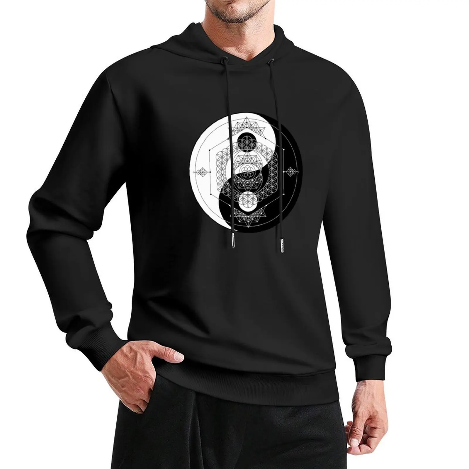 

Sacred Geometry Yin Yang Mandala Pullover Hoodie graphic t shirts men autumn men clothing tracksuit men