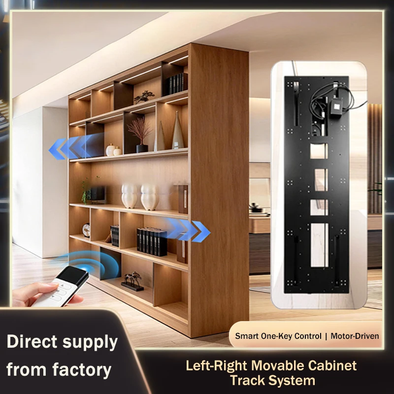 Cabinet Invisible Left Right Sliding Track System For Home Custom Furniture Door Hardware Kit Smooth Durable Space Saving Set284