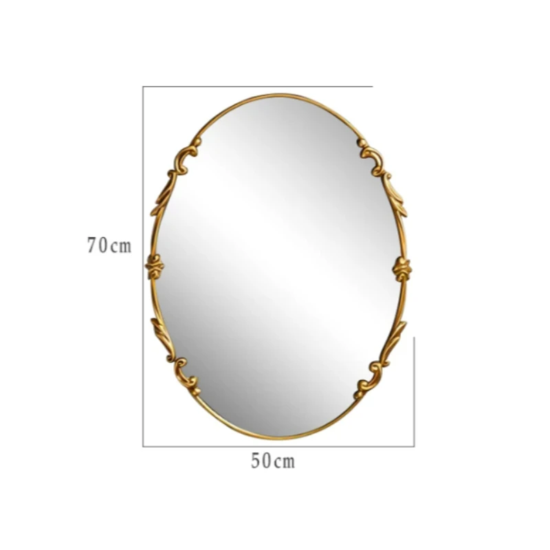 Bathroom Round Mirror Light Led Modern Decorations Aesthetics Mirror Vintage Wall Espelho Grande Para Quarto Decoration Home