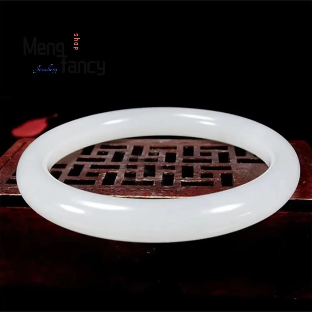 Natural Hetian Sheep Fat White Jade Bangle High-grade Elegant Exquisite Luxury Quality Fashion Jewelry Best Selling Holiday Gift