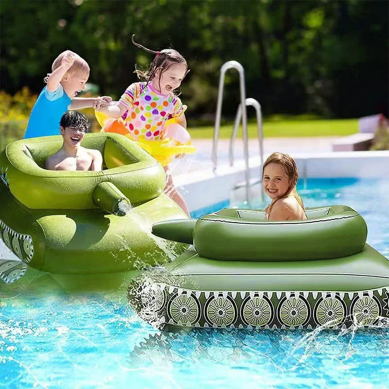 

PVC Inflatable Tank Water Spray Truck Water Battle Water Spray Toy Pool Water Play Water Gun Floating Row