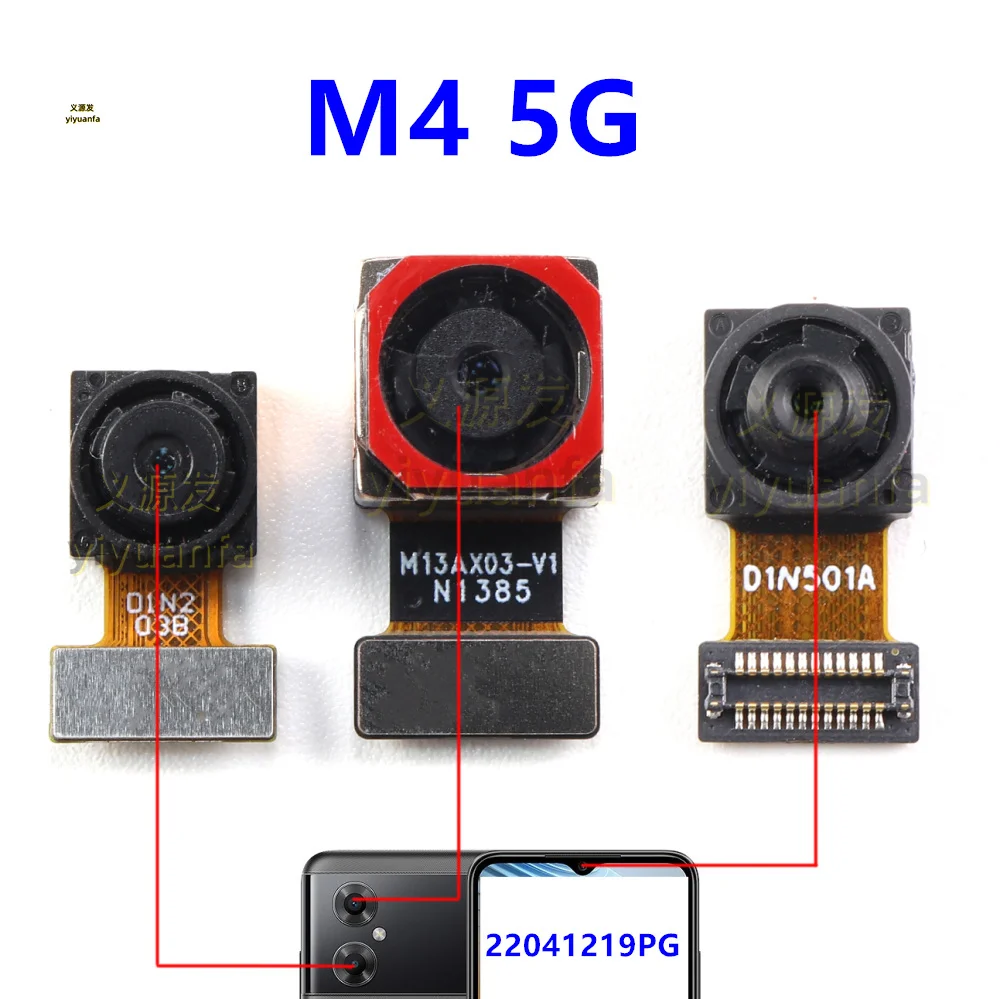 

Front Rear Back Camera For Xiaomi Poco M4 5G Main Facing Frontal Camera Module Flex Replacement Spare Parts 22041219PG