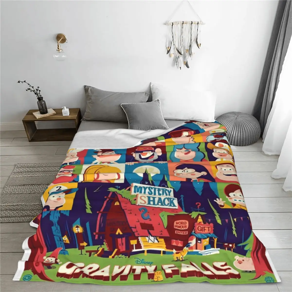 Gravity Falls Character Group Blankets Flannel Awesome Warm Throw Blanket for Home Spring/Autumn Cartoon