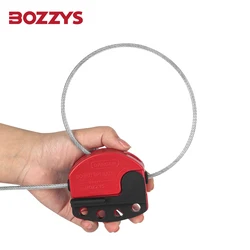 BOZZYS Adjustable Cable Lockout Safety LOTO Lock Cable Lockout Device With Stainless Steel Cable Prevent Accidental Operat