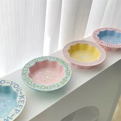 Talerze ceramiczne, wysokiej klasy talerze deserowe, talerze do sałatek owocowych, kreatywne miski na karmę dla kota, miski dla zwierząt, miski na ryż, miski na wodę