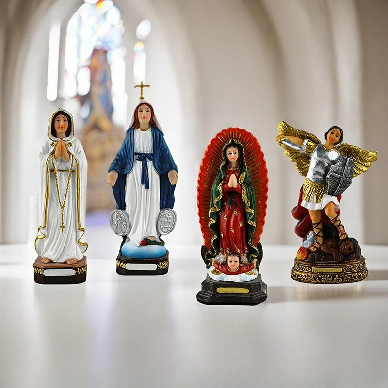 Maria Statue Nativity Set Desktop Classical Resin Decor for Living Room