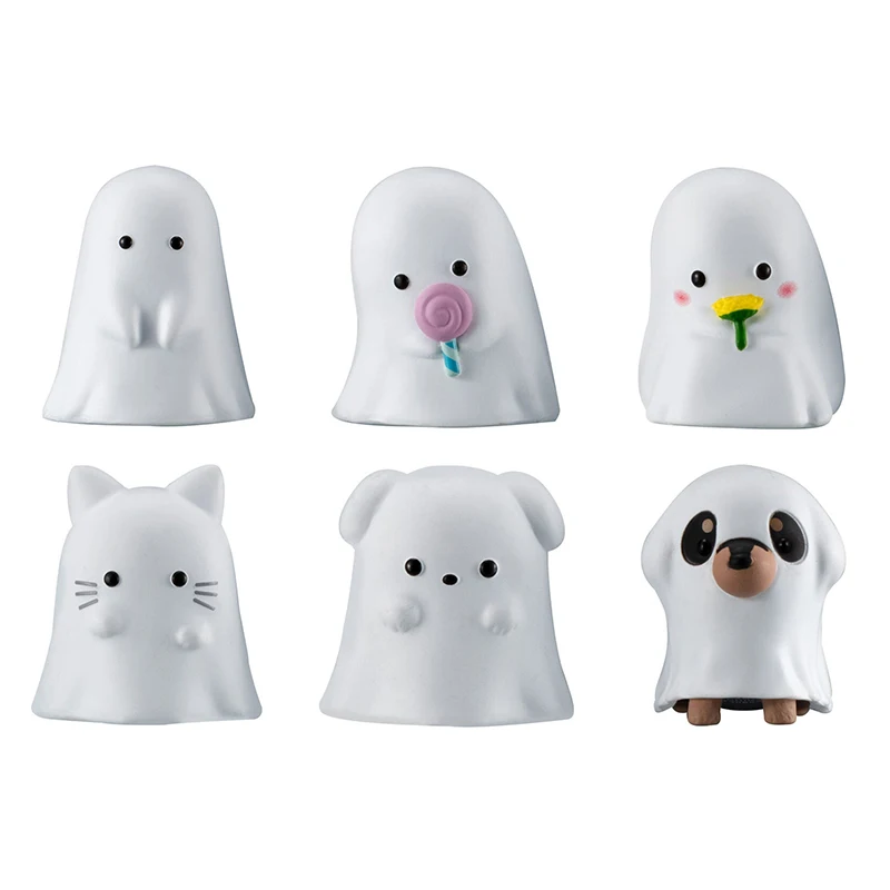 BANDAI Action Figures Model Halloween Ghosts queuing up Funny little elf  Gashapon Official Genuine Ornament Collectable toys