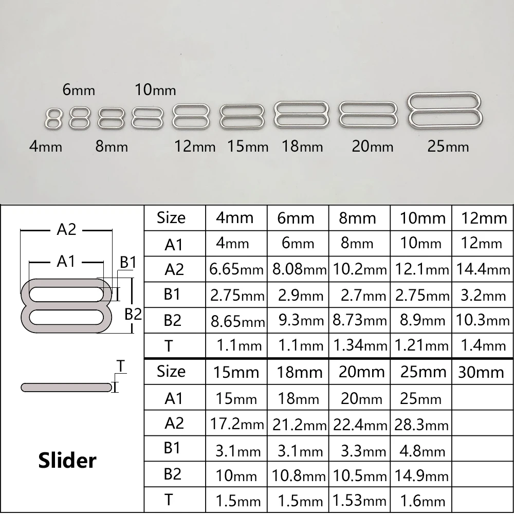 50 sets / lot  alloy metal clip bra rings and adjust sliders nickel and lead free