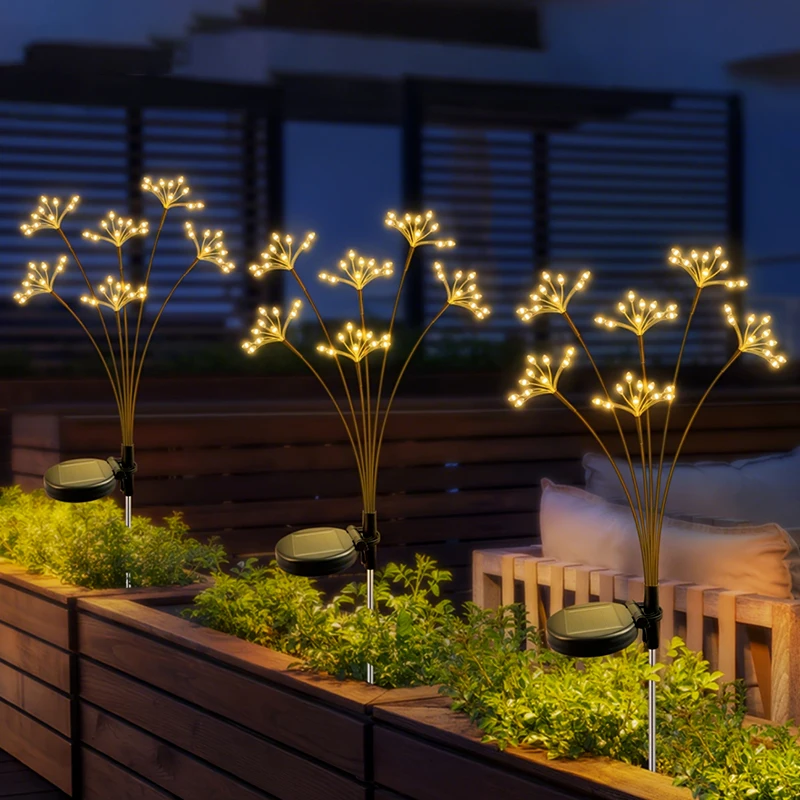 Solar-Powered Flower Lawn Lights Outdoor Garden Fairy Decor Lights for Camping Courtyard Pathway Wedding Party Atmosphere Decor