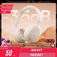 HAVIT H655BT Wireless Bluetooth Headset ANC Active Noise Cancellation Long Endurance Stereo Sound Sports Gaming Custom Headphone