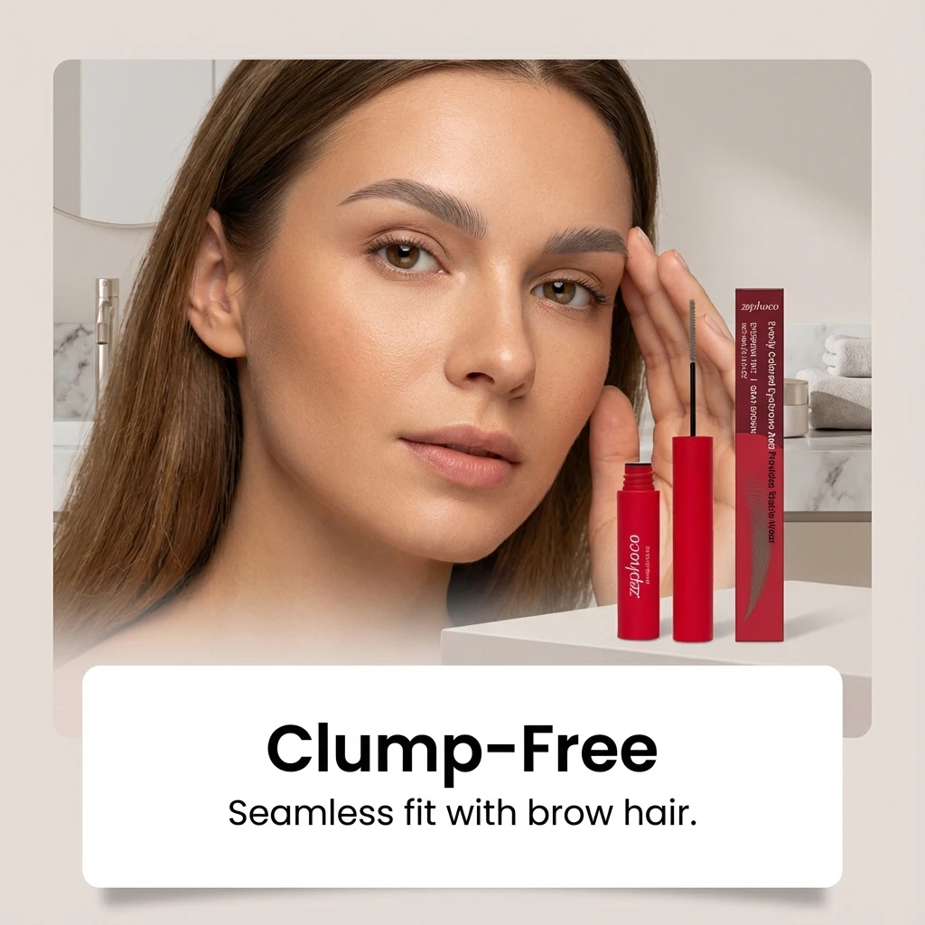 Máscara para Sobrancelhas de Longa Duração em Tom Castanho Acinzentado, Maquiagem Natural e Definida para um Look Personalizado