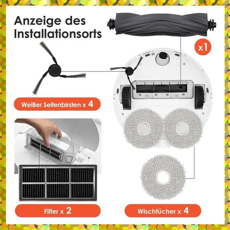 AGLH ل Dreame X40 الترا جهاز آلي لتنظيف الأتربة الأسطوانة الجانب فرشاة فلتر HEPA ممسحة وسادة كيس لجميع الغبار الملحقات المكنسة الأساسية