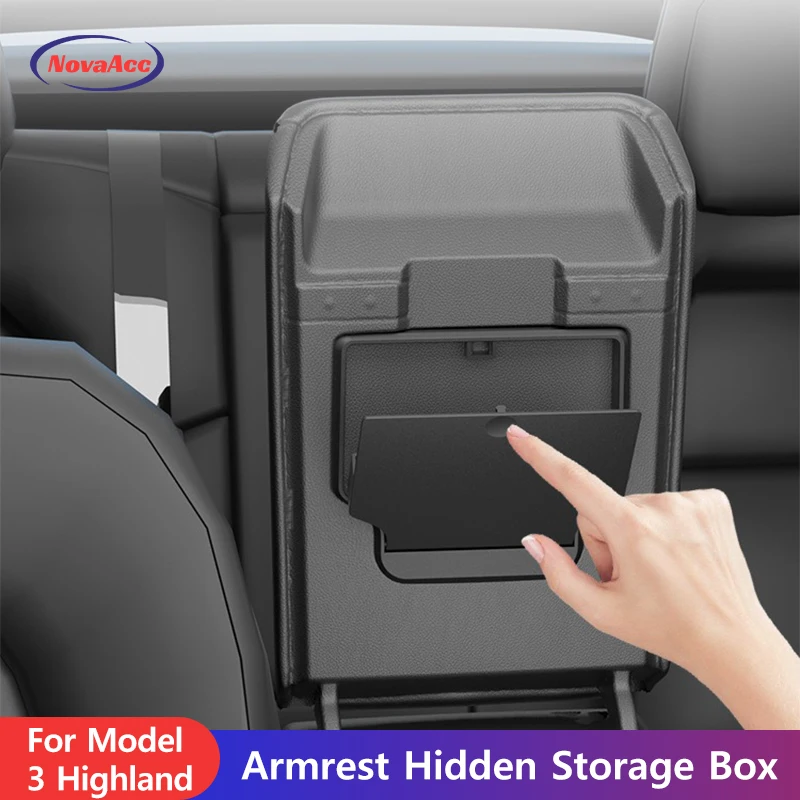 

NovaAcc for Model 3 Highland 2024 Center Console Organizer Storage Box Rear Trunk Storage Bins Side Box Door Tray Organizer