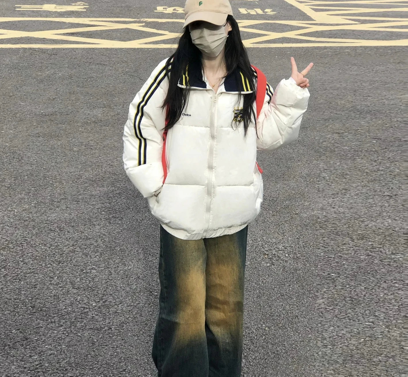 

Retro Cotton Women's Winter Padded Coat Student Outerwear Couple's Sle Long