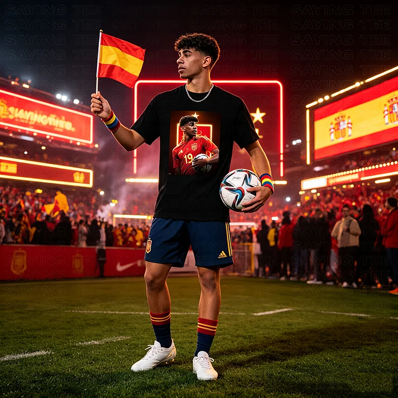 Yamal Spanien # 19 Star Player Soccer GOAT Football Europa Unisex T-Shirt Y2k Spanish Football Prodigy Fan Tee Geschenk Herren Damen Tops – Detail 7