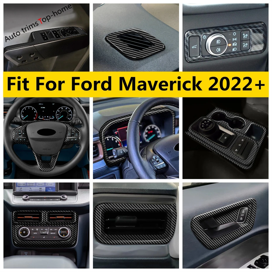 

Door Handle Bowl Central Control Air AC Outlet Navigation Frame Window Lift Button Frame Cover Trim For Ford Maverick 2022 2023