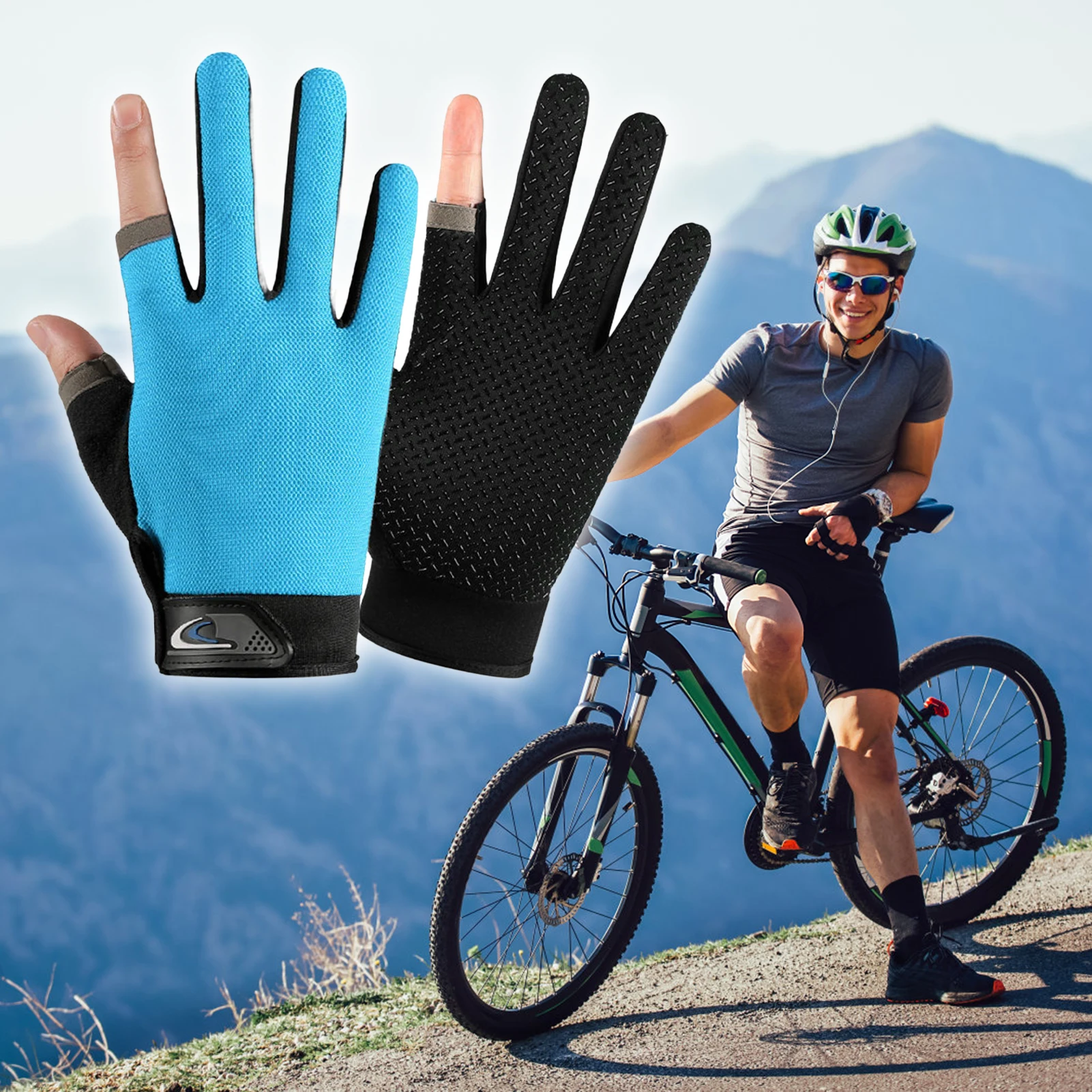 1 Pair Unisex Fingerless Fishing Gloves UV Protection Anti-Slip Touchscreen Breathable Lightweight for Outdoor Cycling Hiking